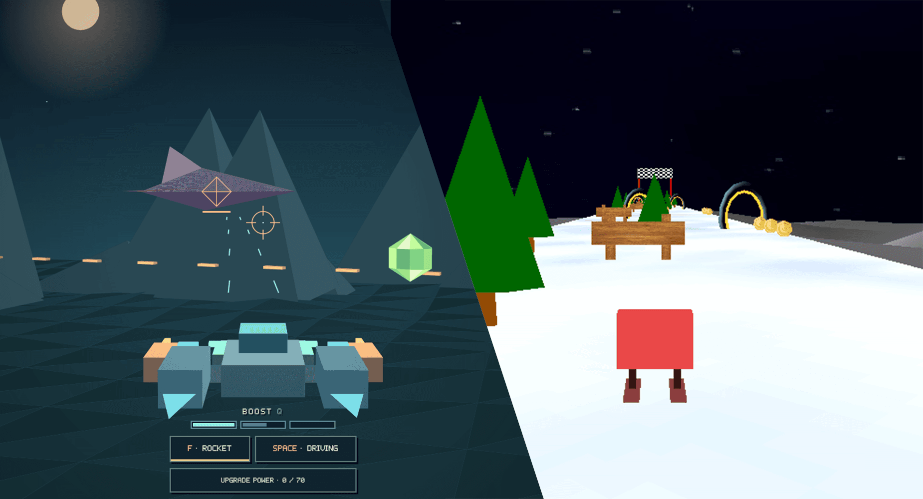 Game Studio launcher showing the Skyrush and Slopedown games